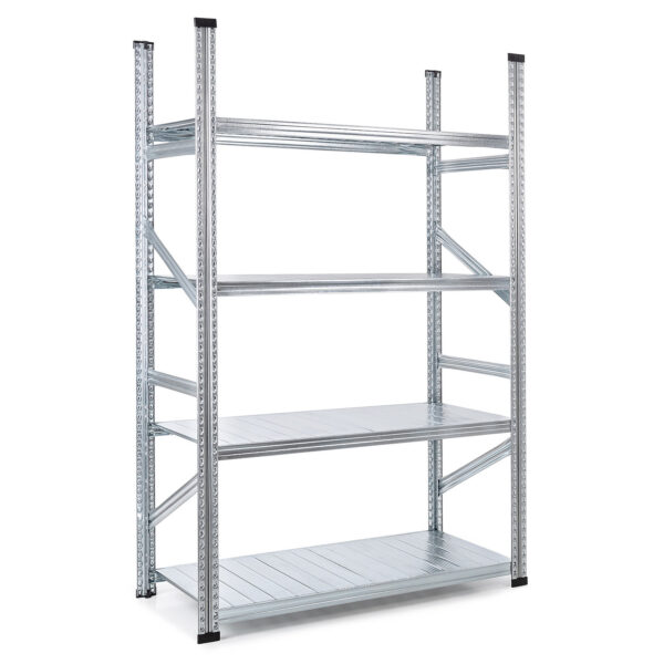 Fachbodenregal SUPER123 | Komplettregal | H 1972 x T 400 x L 1900 mm | 8 Fachböden | Fachlast 145 kg