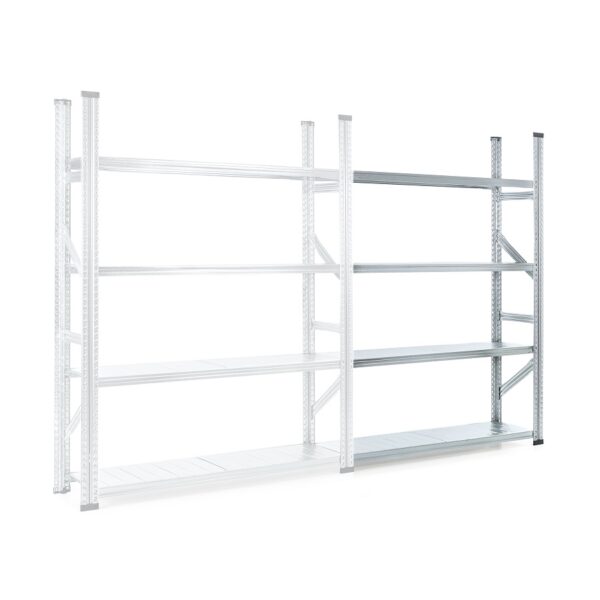 Fachbodenregal SUPER123 | Anbaufeld | H 1972 x T 400 x L 1500 mm | 4 Fachböden | Fachlast 145 kg