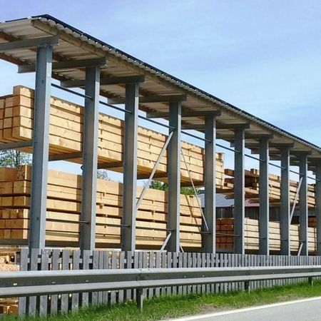 Einseitige Kragarmregale mit Dach Träger